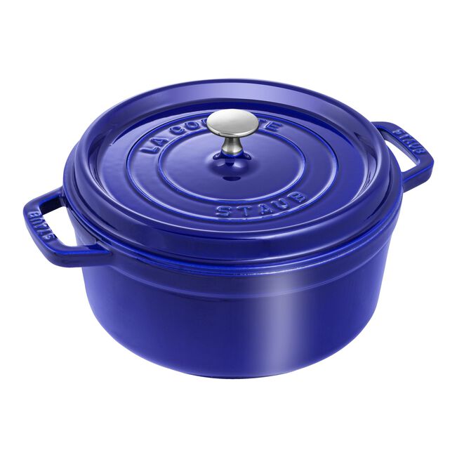 Cocotte 24 cm, Rond(e), Bleu intense, Fonte