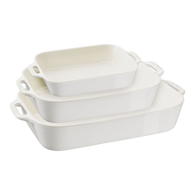 Ensemble de plats à four 3-pcs Blanc ivoire