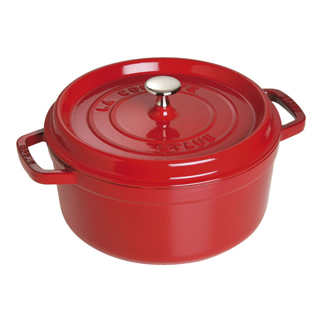 Cocotte 24 cm, Rond(e), Cerise, Fonte