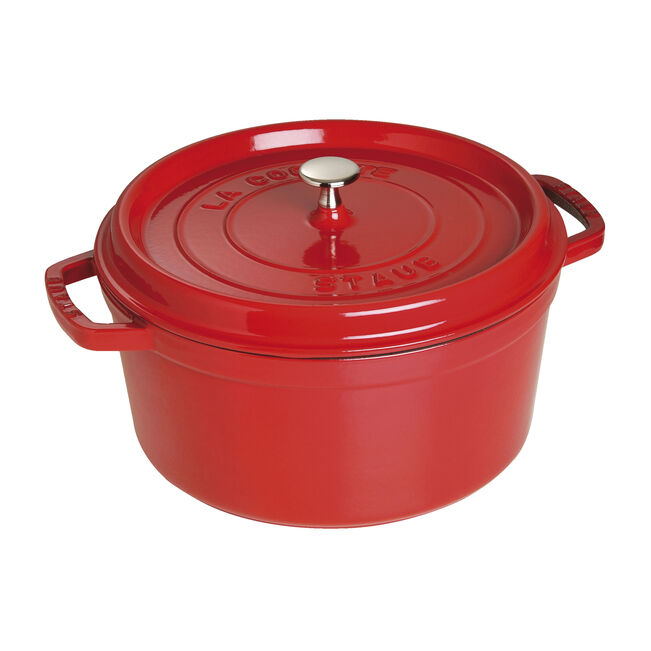 Cocotte 28 cm, Rond(e), Cerise, Fonte